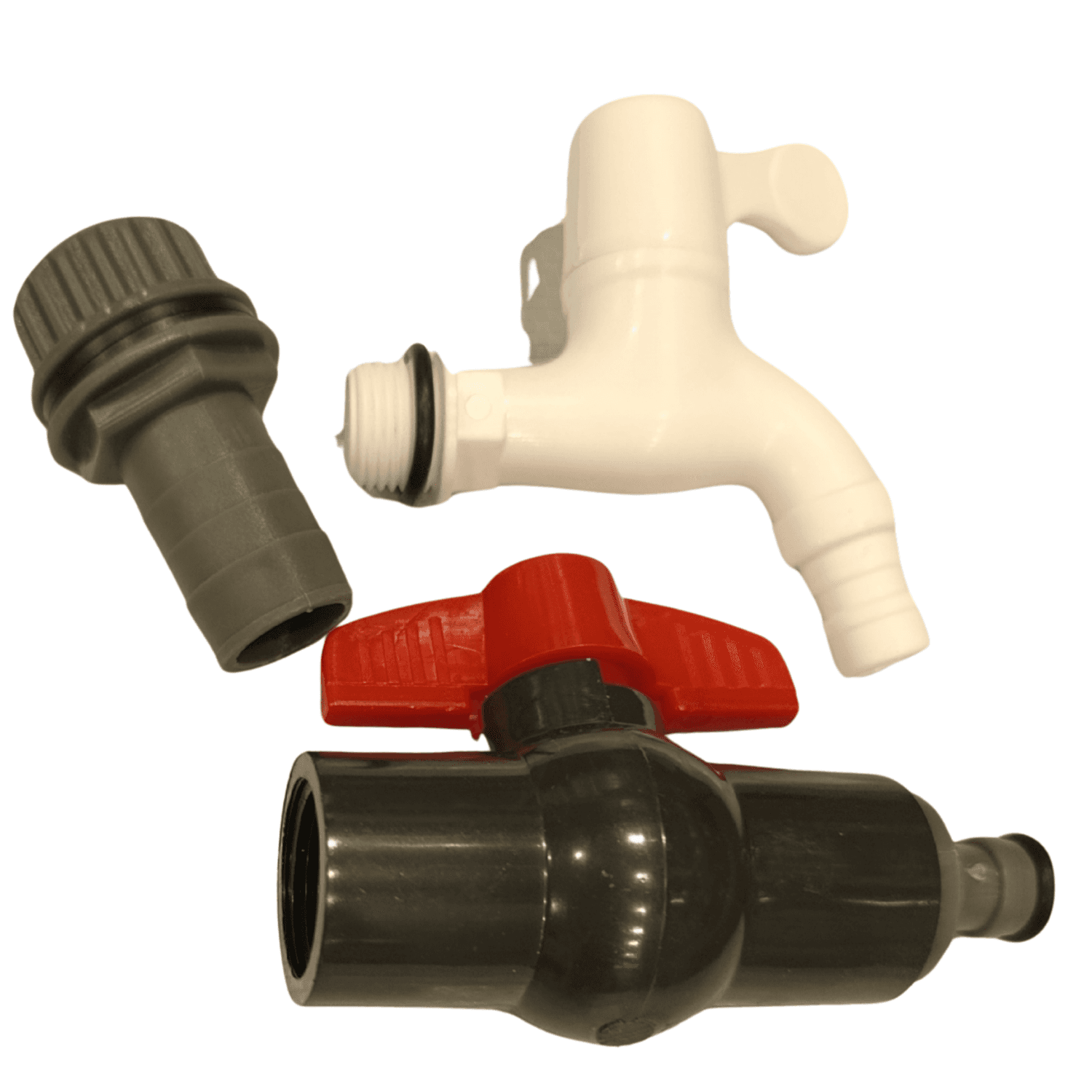 Meliflor Ablaufset mit Hahn und Anschluss für Flexiblen Tank Meliflor Ablaufset mit Hahn und Anschluss für Flexiblen Tank